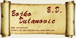 Bojko Dulanović vizit kartica